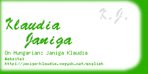 klaudia janiga business card